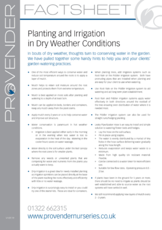 Planting & Irrigation in Dry Weather Conditions