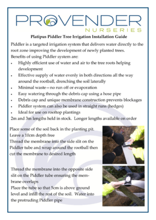 Platipus Piddler Tree Irrigation Installation Guide