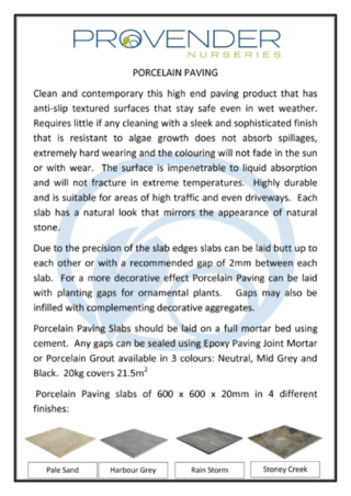 Porcelain Paving Factsheet