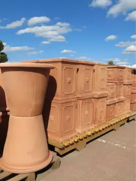 Lots of handmade terracotta pots now in