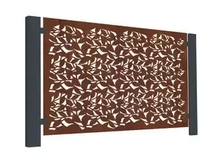 Corten Steel Panel Branches Pattern