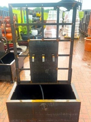 Corten Steel Water Feature & Rack - image 2