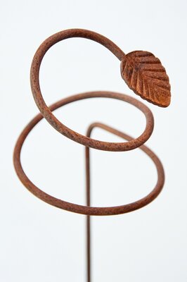 Garden Plant Support Twirly Leaf Corten Steel